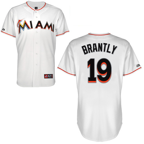 Rob Brantly #19 Youth Baseball Jersey-Miami Marlins Authentic Home White Cool Base MLB Jersey